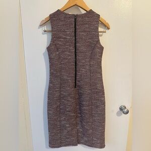 LOFT Maroon Tweed Sleeveless Sheath Dress